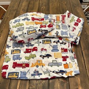 Pottery Barn Kids Patrick Vehicle Transportion Sheet Set